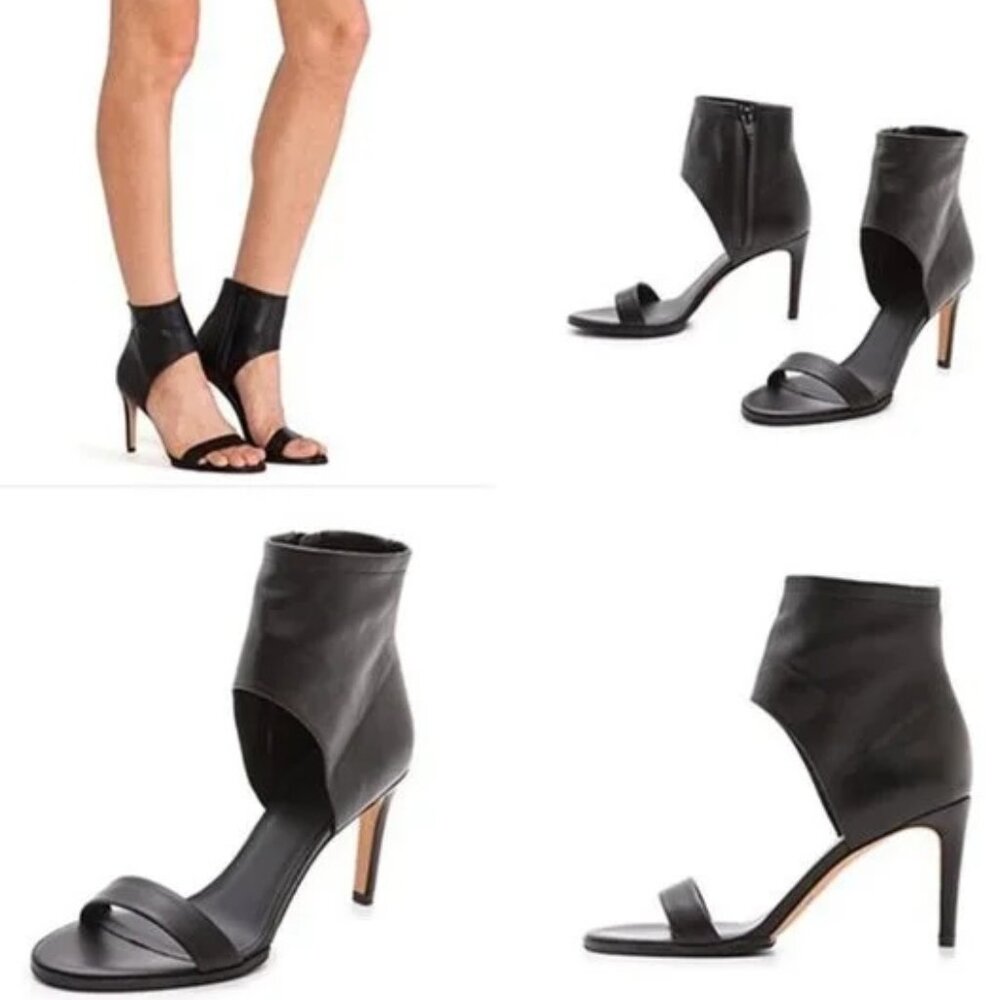 VINCE Annalie Leather Ankle-Cuff Sandal in Black Size 9.5